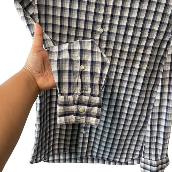 Jack Spade Plaid Long Sleeve Collared Button Up Shirt Black Multi Size Medium - Picture 2 of 6